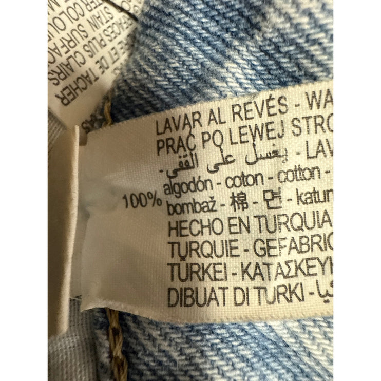 Zara Women's Blue Light Wash High Rise Distressed Tapered Leg Denim Jeans Size 2