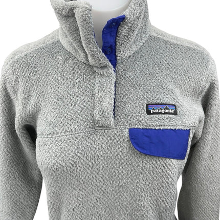 Patagonia Re-Tool Snap Gray Fleece High Neck Long Sleeve Pullover Sweater Top S