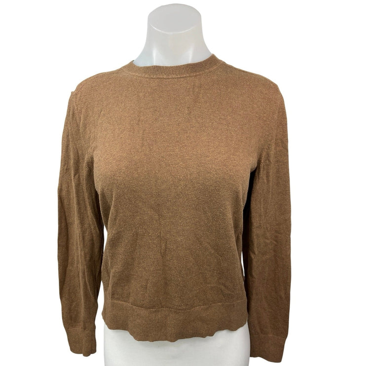 Everlane Women's Brown Knit Crew Neck Long Sleeve Pullover Sweater Top Size S