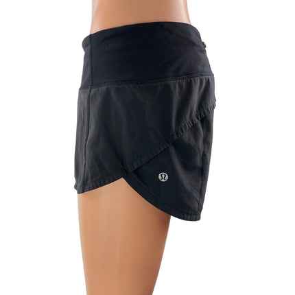 Lululemon Speed Up Black High Rise Workout Yoga Gym Athletic Running Shorts Sz 6