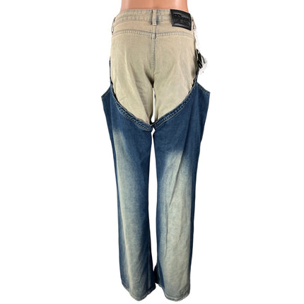 NEW Innovare Anderson Deconstruct Chap Style Blue Western Two Piece Jeans Size M