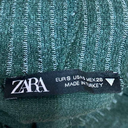 Zara Women's Green Knit Sleeveless Turtleneck Cami Sweater Vest Tank Top Size S