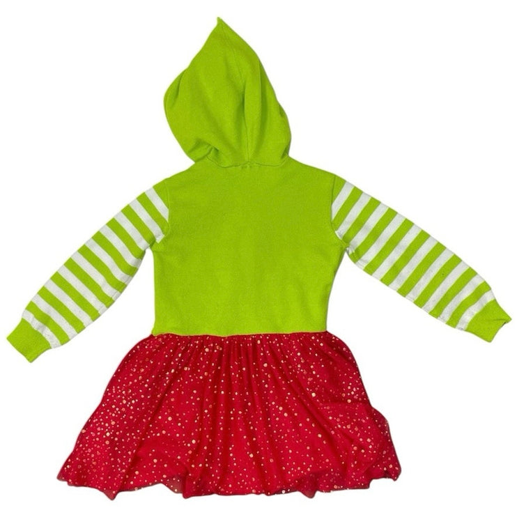 The Grinch Dr. Seuss Toddler Girls Stripe Graphic Hooded Mini Tutu Flare Dress S