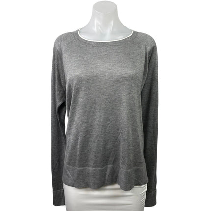 Zara Women's Gray Kintted Long Sleeve Crew Neck Sweatshirt Sweater Top Size XL