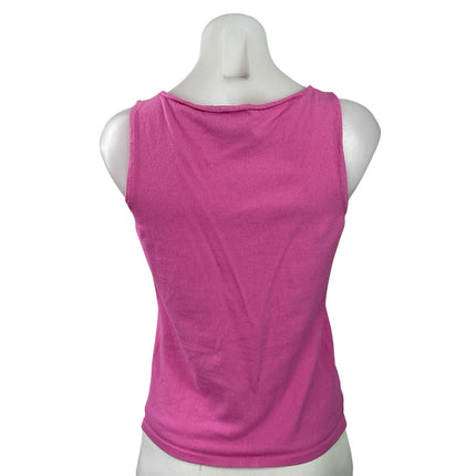 Banana Republic Women's Pink Sleeveless V Neck Ruched Knit Tank Top Size M