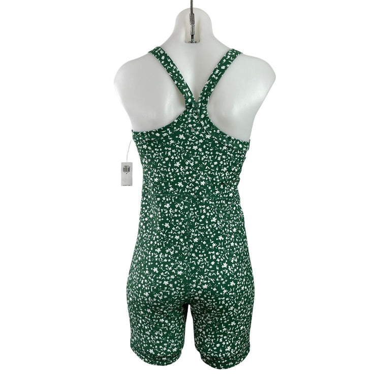 NEW Old Navy Active Green Sleeveless Racerback Floral Jumpsuit Romper Size M