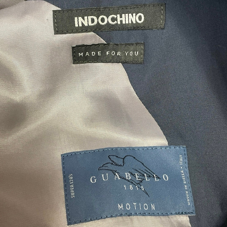 Indochino Men's Blue Gray Notch Lapel Pocket Long Sleeve Blazer Coat Jacket L