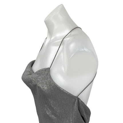 Silence and Noise Brona Bias Women's Silver Cowl Neck Midi Bodycon Slip Dress S