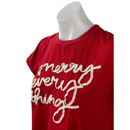 Agnes & Dora Women's Red Graphic Crew Neck Short Sleeve Basic Tee T-Shirt Top M