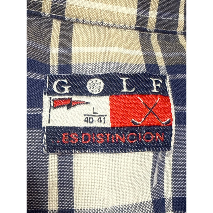 GOLF Men's Multicolor Plaid Flannel Short Sleeve Button Down Shirt Top Size L