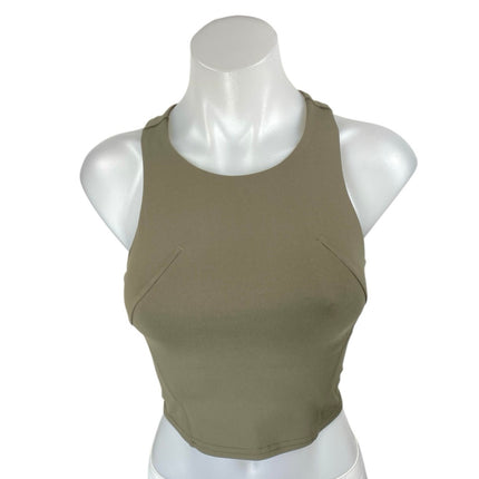 Lululemon Green Racerback Sleeveless Yoga Workout Gym Athletic Crop Top Size S