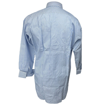 T.M. Lewin & Sons Men's Blue Striped Long Sleeve Button Down Dress Shirt Top S