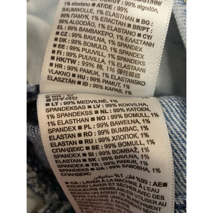 Gap 90s Loose Women's Blue High Rise Distressed Straight Leg Denim Jeans Size 29