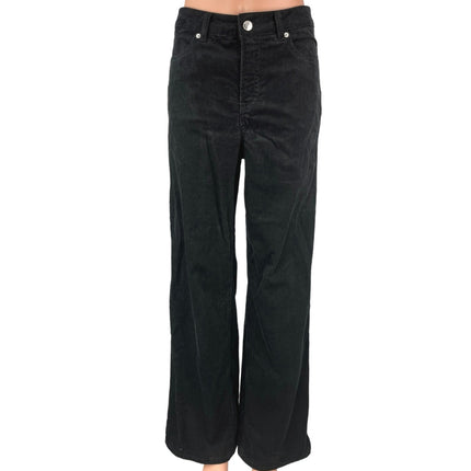 Divided by H&M Women's Black High Rise Ankle Wide Leg Corduroy Pants Size 2