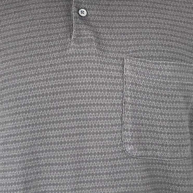 Van Heusen Men's Dark Gray Knit Pocket Golf Long Sleeve Polo Shirt Top Size L