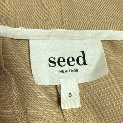 Seed Heritage Beige Pleated High Waisted Belted Pockets Casual Bermuda Shorts 8