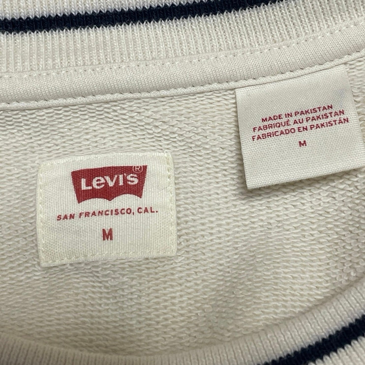 Levi's Graphic Heritage Sport Women's Cream Regatta Flag Sweatshirt Top Size M