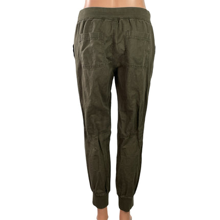 Aritzia TNA Women's Olive Green Linen Mid Rise Drawstring Jogger Pants Size S