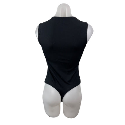 Abercrombie & Fitch Women's Black Crew Neck Sleeveless Cami Tank Bodysuit Top S