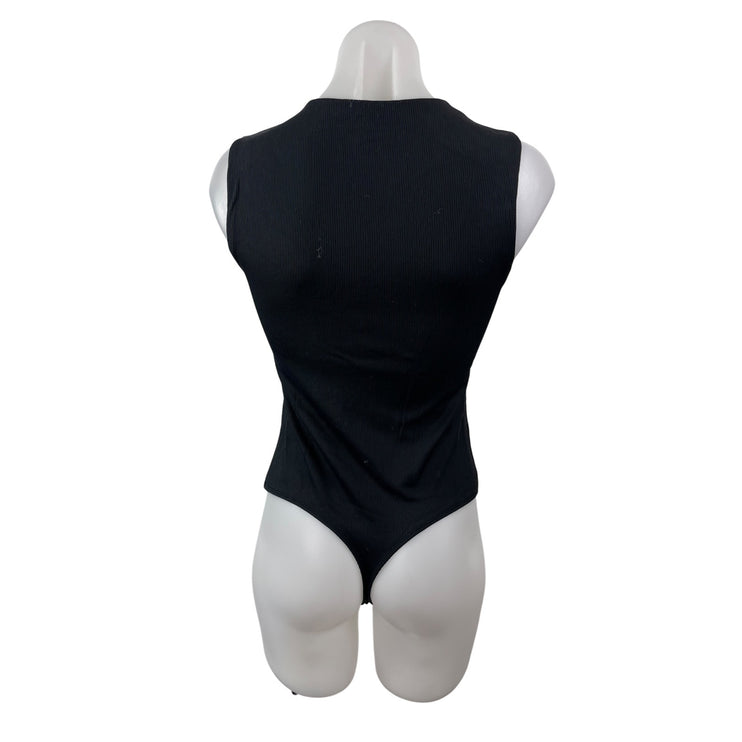 Abercrombie & Fitch Women's Black Crew Neck Sleeveless Cami Tank Bodysuit Top S