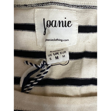 NEW Joanie Women's Black White Striped French Fries Patch Long Sleeve T Shirt S