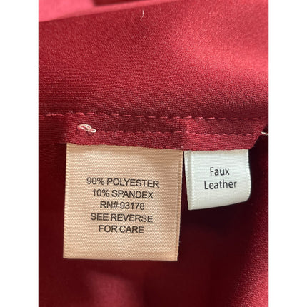Philosophy Women's Red Faux Leather Suede Vegan Button Up Overcoat Jacket Size M