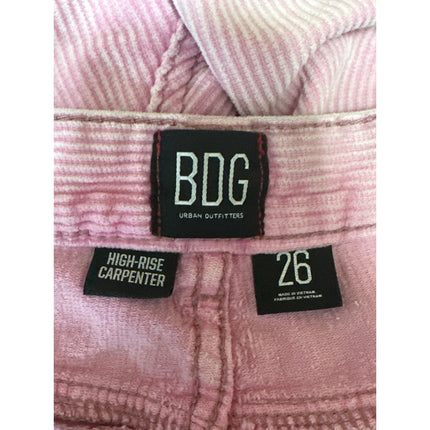 Urban Outfitters BDG Women's Pink Corduroy Raw Hem Cut Off Carpenter Shorts 26