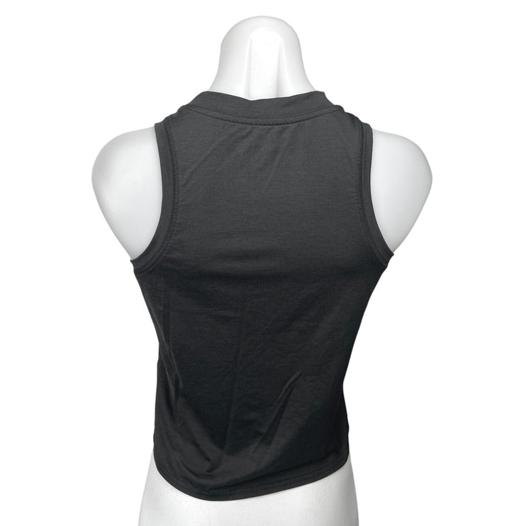 Quince Women's Black Sleeveless Mock Neck Workout Basic Athletic Tank Top Sz XS