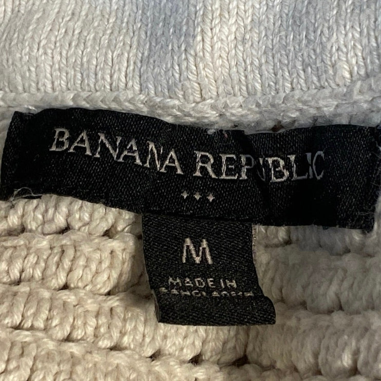 Banana Republic Women's Beige Knit Sleeveless Crew Neck Sweater Tank Top Size M