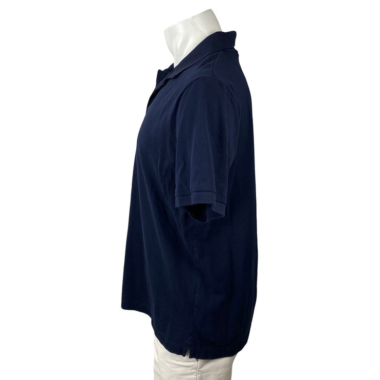 John Lewis Men's Navy Blue Short Sleeve Knit Golf Casual Polo Shirt Top Size L
