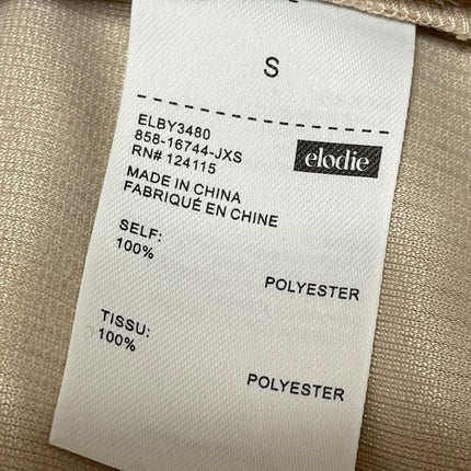 NEW Elodie Tan Beige Geometric High Waisted Ribbed Knit Mini Pencil Skirt Size S
