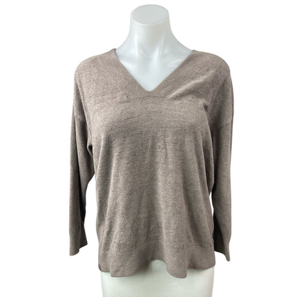 Barefoot Dreams Cozychic Ultra Lite Women's Gray Knit V Neck Sweater Top Size S