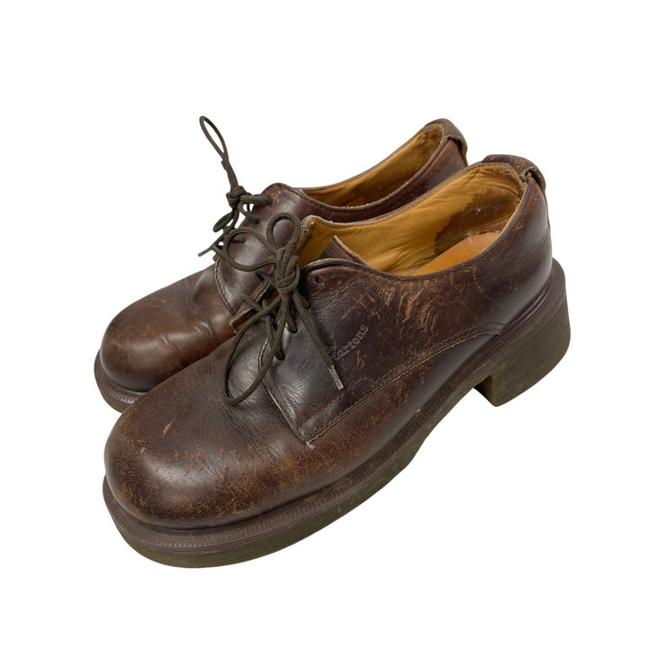 Dr. Martens 8461 Brown Distressed Leather Lace Up Chunky Platform Oxford Shoes 5