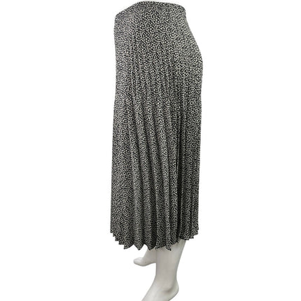 Max Studio Black White Printed Pleated High Waisted Maxi Flared A-Line Skirt XL