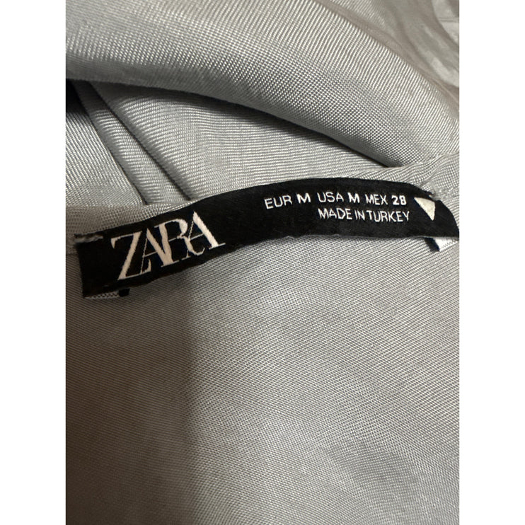 Zara Women's Gray Sleeveless Scoop Neck Cami Open Back Tank Maxi Dress Size 0