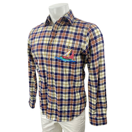 GANT The Rugger Men's Multicolor Plaid Boat Long Sleeve Button Down Shirt Top M
