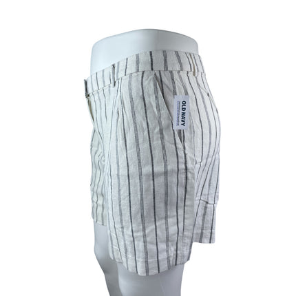 NEW Old Navy Taylor Womens White Linen Striped Lounge Wide Leg Bermuda Shorts XL
