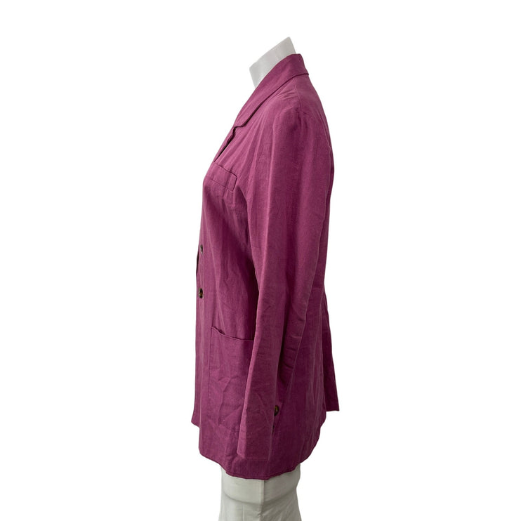 Jen's Pirate Booty Pink Long Sleeves Double Breasted Blazer Coat Jacket Sz XS/S