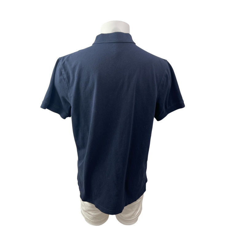 J.Crew Stretch Pique Men's Blue Collared Short Sleeve Casual Polo Shirt Top XL