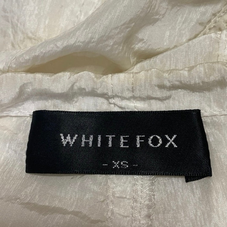 White Fox White High Waisted Drawstring Windbreaker Cargo Jogger Pants Size XS