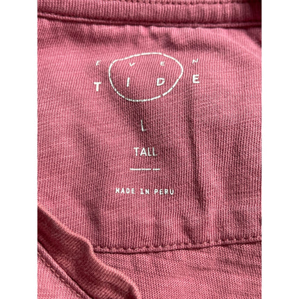 Even Tide Men's Pink Short Sleeve Crew Neck Pocket T Shirt Tee Top Size L Tall