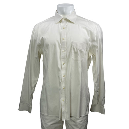 Brooks Brothers Men's White Non Stretch Milano Long Sleeve Dress Shirt Top 16.5