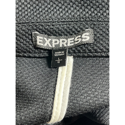 Express Women;s Black Long Sleeve Asymmetric Zip Textured Moto Biker Jacket L