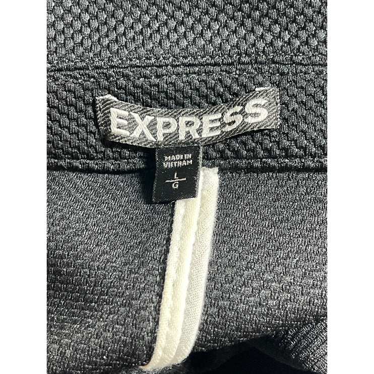 Express Women;s Black Long Sleeve Asymmetric Zip Textured Moto Biker Jacket L