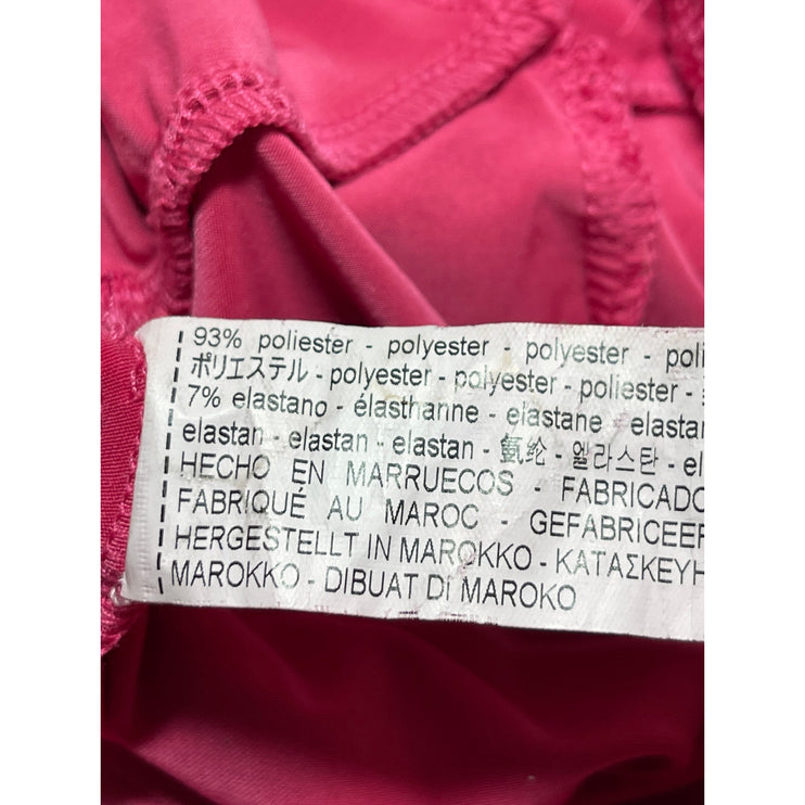 ZARA Pink Draped Long Sleeve Crew Neck Fitted Bodycon One Piece Bodysuit Top M