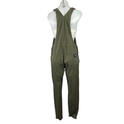NEW American Bazi Women's Olive Green Bib Skinny Ankle Utility Overalls Size L