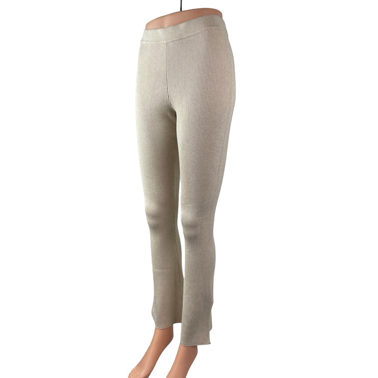 Pink Rose Women's Beige Skinny Flared Yoga Athletic Activewear Trousers Pants S