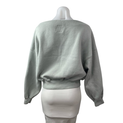 Abercrombie & Fitch Gray Boat Neck Long Sleeve Cropped Sweater Sweatshirt Top M