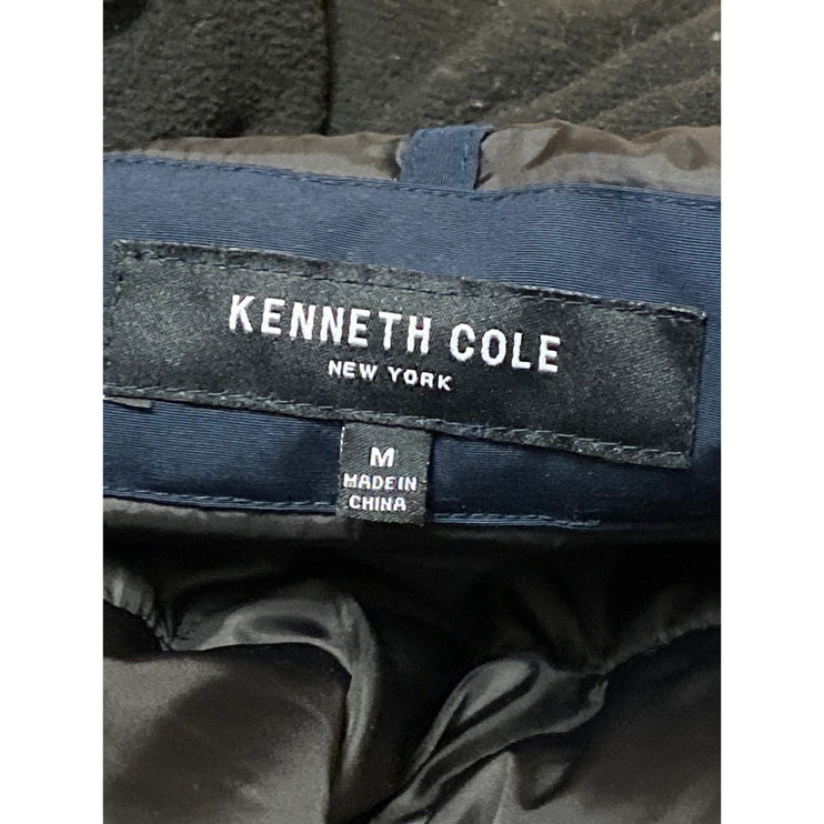 Kenneth Cole Mens Blue Full Zip Long Sleeve Water Resistant Puffer Coat Jacket M