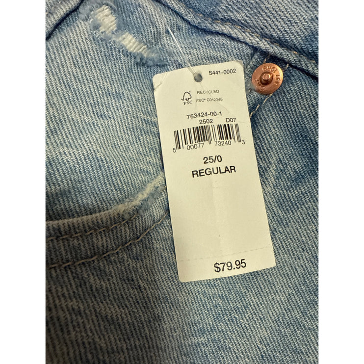NEW Gap Cheeky Straight High Rise Blue Distressed Cropped Denim Jeans Size 25